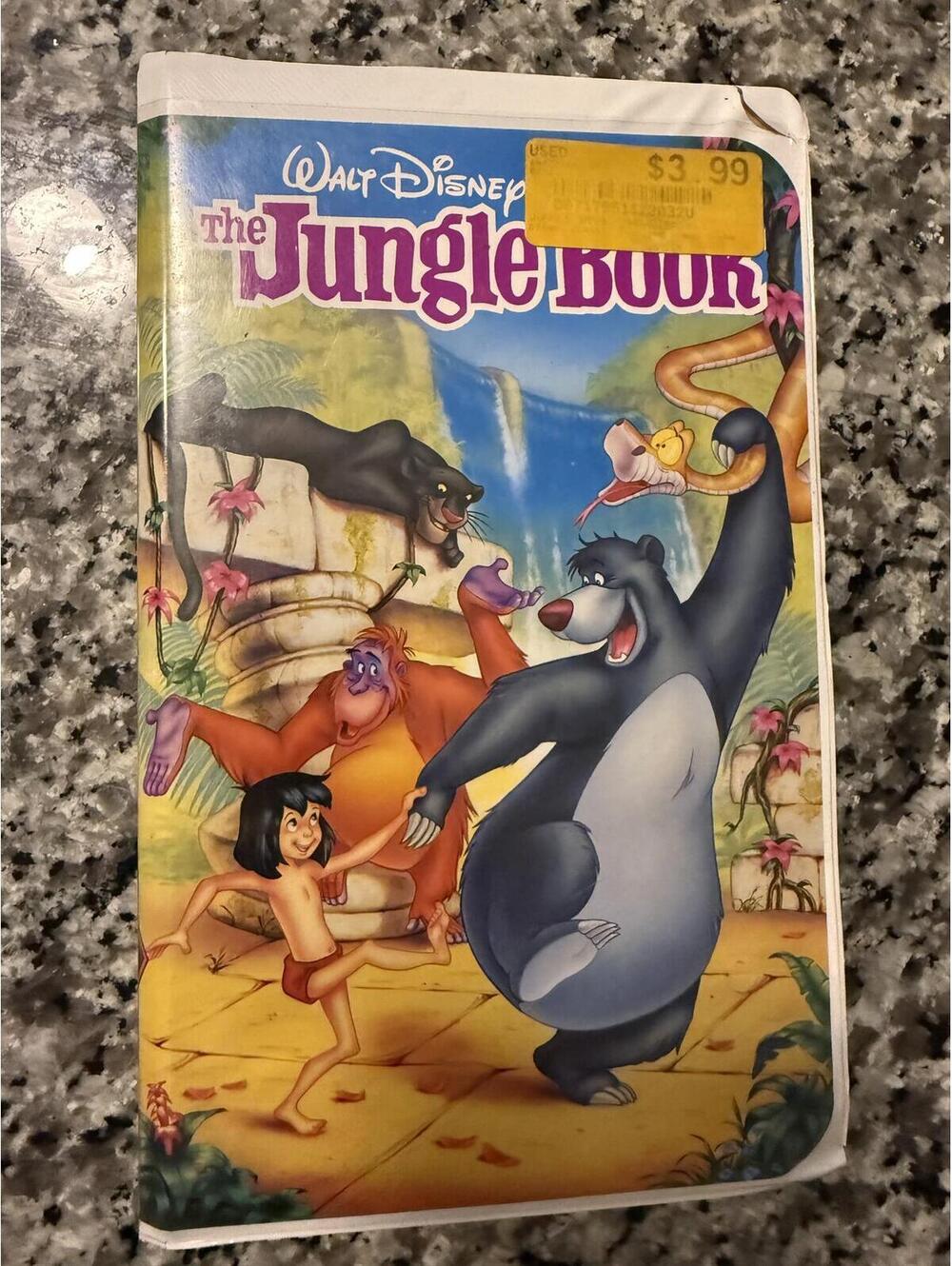 Disney The Jungle Book VHS White Clamshell Case Vintage Disney Classics Video